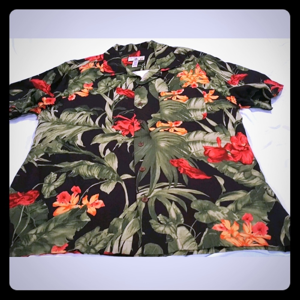 Carribean joe Mens Hawaiian Shirt L multi colored